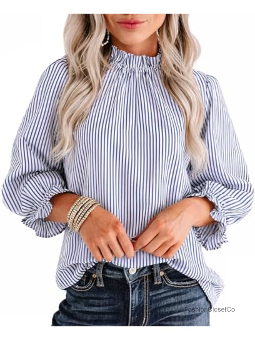 Avanova Women Leopard Blouse Ruffle Mock Neck Business Casual Top